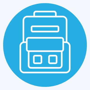 Simge Destek Torbaları. Kamp sembolüyle ilgili. Mavi gözlü. Basit dizayn edilebilir. Basit resimleme