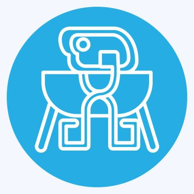 Simge maşaları. Kamp sembolüyle ilgili. Mavi gözlü. Basit dizayn edilebilir. Basit resimleme