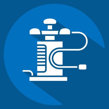 Simge Hava Pompası. Kamp sembolüyle ilgili. Uzun gölge tarzı. Basit dizayn edilebilir. Basit resimleme