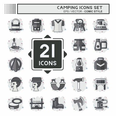 Simge Tanıma Kampı. Macera sembolüyle ilgili. Çizgi roman. Basit dizayn edilebilir. Basit resimleme