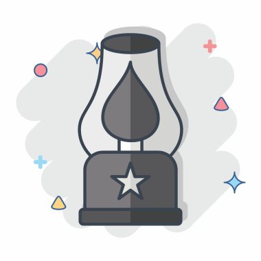 Simge Feneri. Kamp sembolüyle ilgili. Çizgi roman. Basit dizayn edilebilir. Basit resimleme