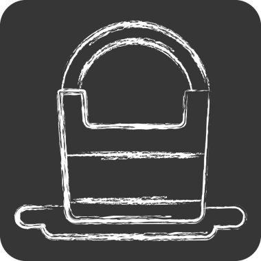 Simge Su Kovası. Kamp sembolüyle ilgili. İki ton stili. Basit dizayn edilebilir. Basit resimleme