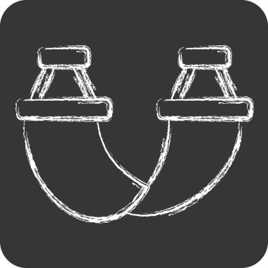 Simge hamağı. Kamp sembolüyle ilgili. Tebeşir stili. Basit dizayn edilebilir. Basit resimleme