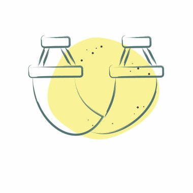 Simge hamağı. Kamp sembolüyle ilgili. Renkli Leke Biçimi. Basit dizayn edilebilir. Basit resimleme