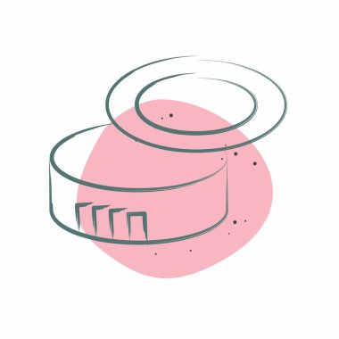 Simge Konserve Açacağı. Kamp sembolüyle ilgili. Renkli Leke Biçimi. Basit dizayn edilebilir. Basit resimleme