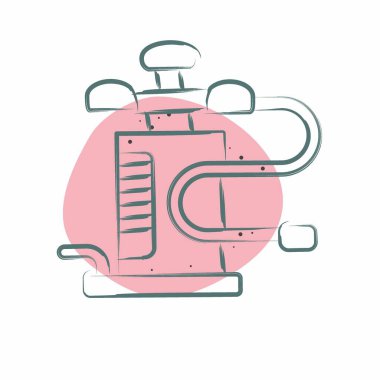 Simge Hava Pompası. Kamp sembolüyle ilgili. Renkli Leke Biçimi. Basit dizayn edilebilir. Basit resimleme