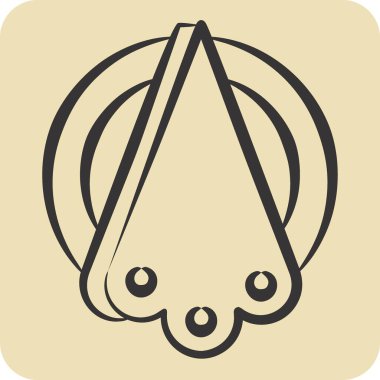 Simge peçeteleri. Kamp sembolüyle ilgili. El çizimi tarzı. Basit dizayn edilebilir. Basit resimleme