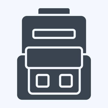 Simge Destek Torbaları. Kamp sembolüyle ilgili. Kabartma tarzı. Basit dizayn edilebilir. Basit resimleme