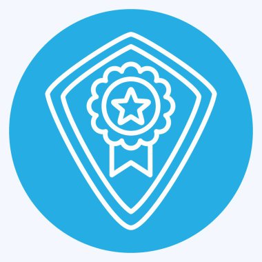 Simge Ödülü 9. Ödül sembolüyle ilgili. Mavi gözlü. Basit dizayn edilebilir. Basit resimleme