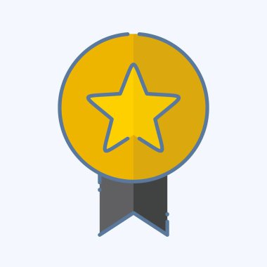 Simge Rozeti. Ödül sembolüyle ilgili. Karalama stili. Basit dizayn edilebilir. Basit resimleme