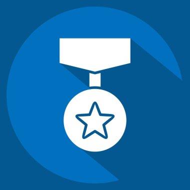 Ödül sembolüyle ilgili Simge 4. Uzun gölge tarzı. Basit dizayn edilebilir. Basit resimleme