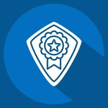 Simge Ödülü 9. Ödül sembolüyle ilgili. Uzun gölge tarzı. Basit dizayn edilebilir. Basit resimleme