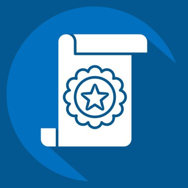 Ödül sembolü ile ilgili ikon ödülü 2. Uzun gölge tarzı. Basit dizayn edilebilir. Basit resimleme