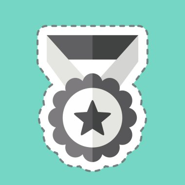 Çıkartma çizgisi Madalya 2 'yi ödül sembolüyle bağdaştırdı. Basit dizayn edilebilir. Basit resimleme