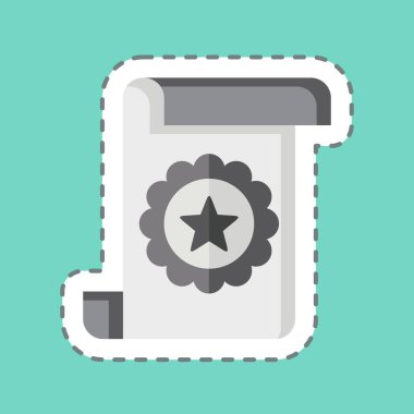 Ödül sembolüyle ilgili çıkartma hattı 2. Ödülü kesti. Basit dizayn edilebilir. Basit resimleme