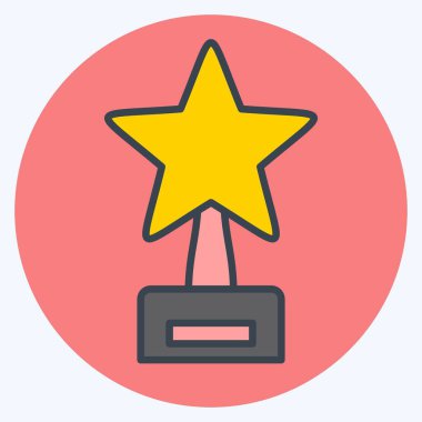 Ödül sembolüyle ilgili Simge 1. renk arkadaşı stili. Basit dizayn edilebilir. Basit resimleme