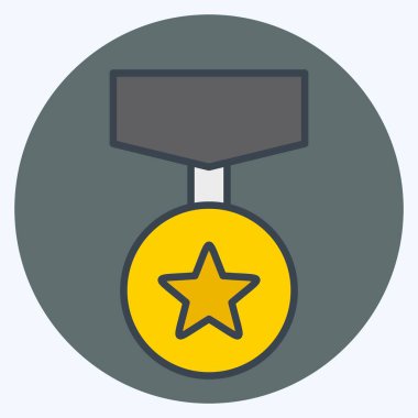 Ödül sembolüyle ilgili Simge 4. renk arkadaşı stili. Basit dizayn edilebilir. Basit resimleme