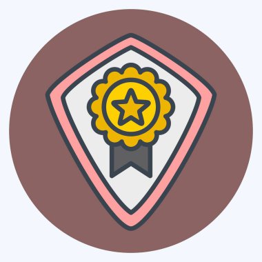 Simge Ödülü 9. Ödül sembolüyle ilgili. renk arkadaşı stili. Basit dizayn edilebilir. Basit resimleme