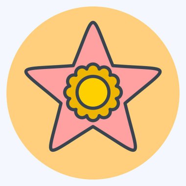 Simge Ödülü. Ödül sembolüyle ilgili. renk arkadaşı stili. Basit dizayn edilebilir. Basit resimleme