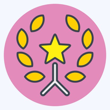 Ödül sembolüyle ilgili 4. Simge Ödülü. renk arkadaşı stili. Basit dizayn edilebilir. Basit resimleme