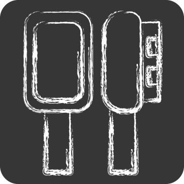 Simge saç fırçası. Banyo sembolüyle ilgili. Tebeşir stili. Basit dizayn edilebilir. Basit resimleme