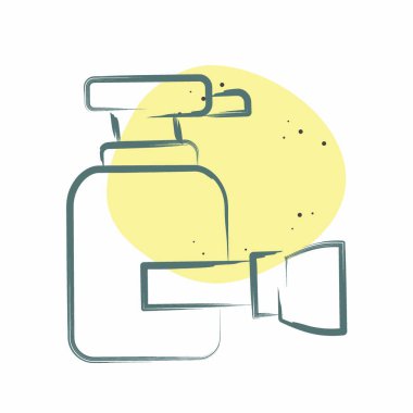 Tıraş kremi. Banyo sembolüyle ilgili. Renkli Leke Biçimi. Basit dizayn edilebilir. Basit resimleme