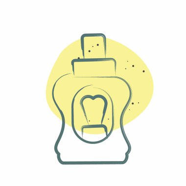 Simge gargarası. Banyo sembolüyle ilgili. Renkli Leke Biçimi. Basit dizayn edilebilir. Basit resimleme