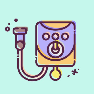 Icon Su Kaloriferi. Banyo sembolüyle ilgili. MBE tarzı. Basit dizayn edilebilir. Basit resimleme