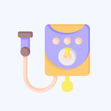 Icon Su Kaloriferi. Banyo sembolüyle ilgili. Düz stil. Basit dizayn edilebilir. Basit resimleme