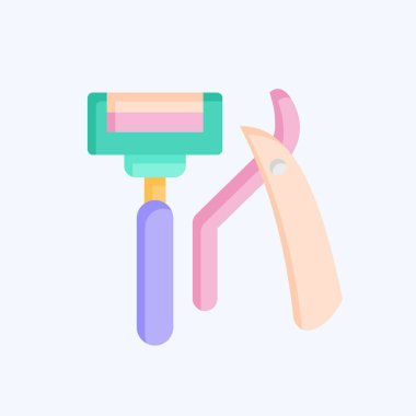 Icon Razor. Banyo sembolüyle ilgili. Düz stil. Basit dizayn edilebilir. Basit resimleme