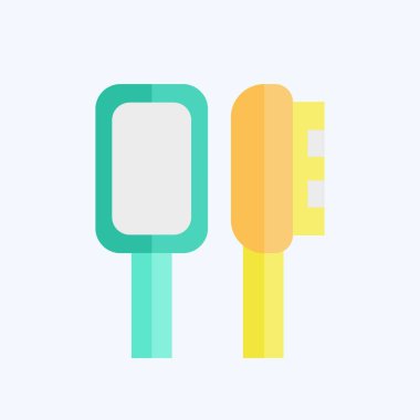 Simge saç fırçası. Banyo sembolüyle ilgili. Düz stil. Basit dizayn edilebilir. Basit resimleme