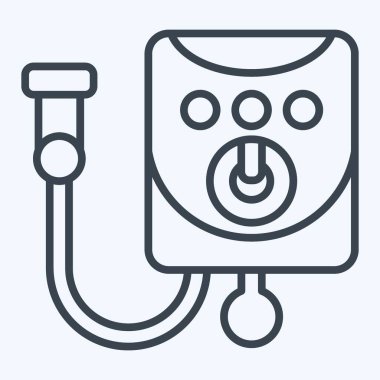 Icon Su Kaloriferi. Banyo sembolüyle ilgili. Sıra tarzı. Basit dizayn edilebilir. Basit resimleme