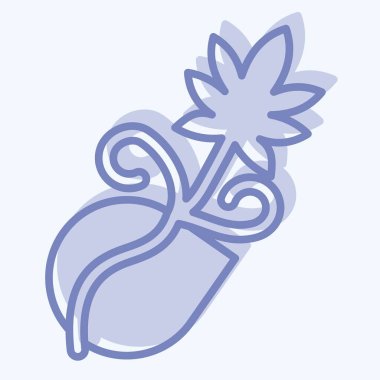 Simge Kenevir Tohumları. Kenevir sembolüyle ilgili. İki ton stili. Basit dizayn edilebilir. Basit resimleme