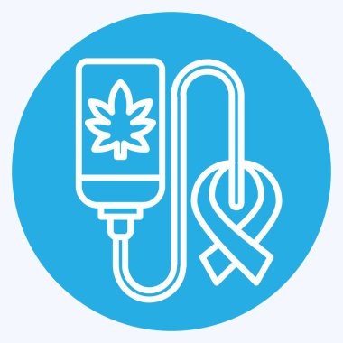 İkon Kanser Tedavisi. Kenevir sembolüyle ilgili. Mavi gözlü. Basit dizayn edilebilir. Basit resimleme