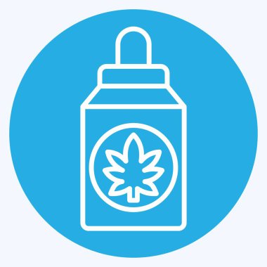 Simge Cannabidiol (CBD). Kenevir sembolüyle ilgili. Mavi gözlü. Basit dizayn edilebilir. Basit resimleme
