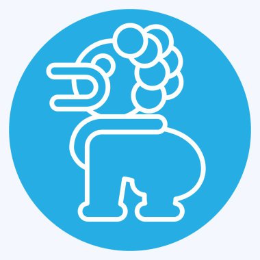 Simge Aslan Heykelleri. Kamboçya sembolüyle ilgili. Mavi gözlü. Basit dizayn edilebilir. Basit resimleme