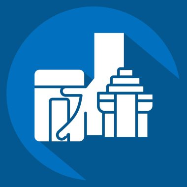 Simge Ta Prohm. Kamboçya sembolüyle ilgili. Uzun gölge tarzı. Basit dizayn edilebilir. Basit resimleme