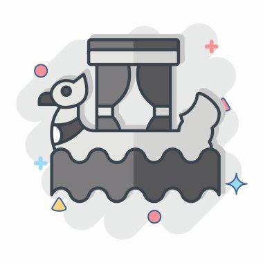 Simge Teknesi. Kamboçya sembolüyle ilgili. Çizgi roman. Basit dizayn edilebilir. Basit resimleme