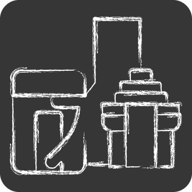 Simge Ta Prohm. Kamboçya sembolüyle ilgili. Tebeşir stili. Basit dizayn edilebilir. Basit resimleme