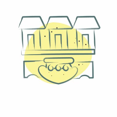 Simge Tonle Sap. Kamboçya sembolüyle ilgili. Renkli Leke Biçimi. Basit dizayn edilebilir. Basit resimleme