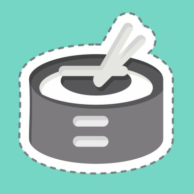 Çıkartma çizgisi Amok 'u kesti. Kamboçya sembolüyle ilgili. Basit dizayn edilebilir. Basit resimleme