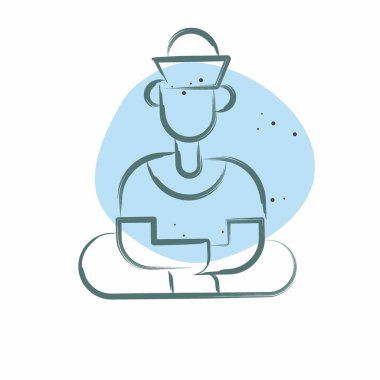 Simge Heykeli. Kamboçya sembolüyle ilgili. Renkli Leke Biçimi. Basit dizayn edilebilir. Basit resimleme