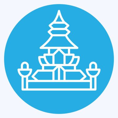 Simge Kralı Norodom Stupa. Kamboçya sembolüyle ilgili. Mavi gözlü. Basit dizayn edilebilir. Basit resimleme