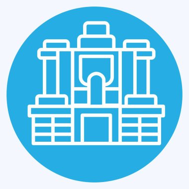 Simge Angkor Thom. Kamboçya sembolüyle ilgili. Mavi gözlü. Basit dizayn edilebilir. Basit resimleme