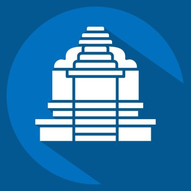 Simge Dini Hindu. Kamboçya sembolüyle ilgili. Uzun gölge tarzı. Basit dizayn edilebilir. Basit resimleme