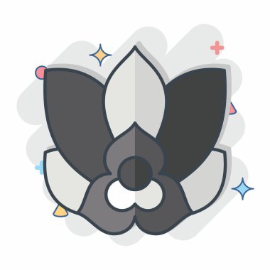 İkon Rumdul. Kamboçya sembolüyle ilgili. Çizgi roman. Basit dizayn edilebilir. Basit resimleme