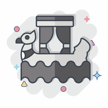 Simge Teknesi. Kamboçya sembolüyle ilgili. Çizgi roman. Basit dizayn edilebilir. Basit resimleme