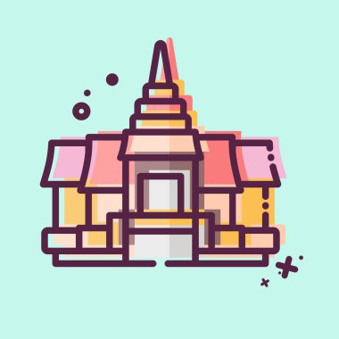 Simge Pagoda. Kamboçya sembolüyle ilgili. MBE tarzı. Basit dizayn edilebilir. Basit resimleme