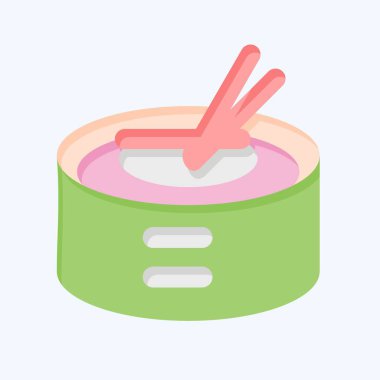 Icon Amok. Kamboçya sembolüyle ilgili. Düz stil. Basit dizayn edilebilir. Basit resimleme