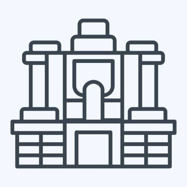 Simge Angkor Thom. Kamboçya sembolüyle ilgili. Sıra tarzı. Basit dizayn edilebilir. Basit resimleme